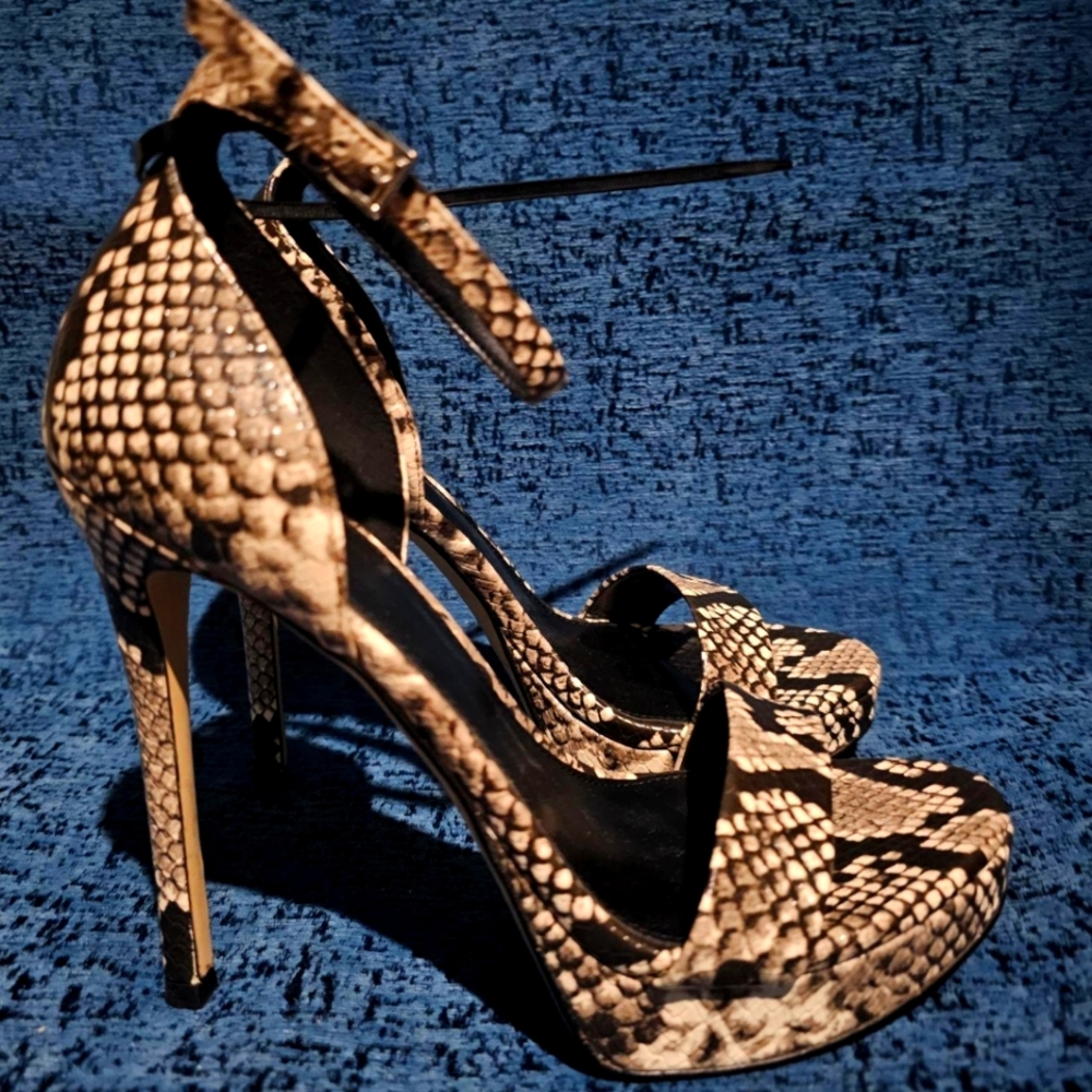 Snake print high heels